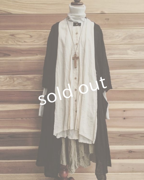 画像2: pollenbienco/マルシェワンピース・生成りと黒 (2)