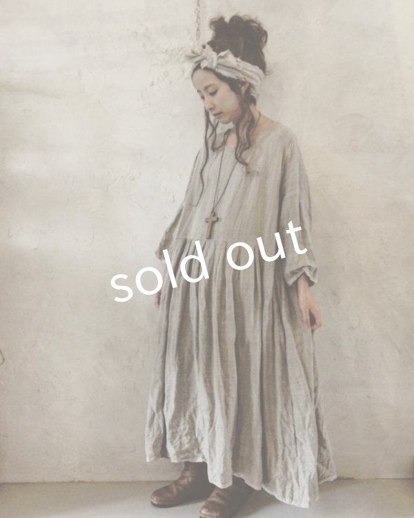 画像4: pollenbienco/リトアニアリネン・ギャザーワンピース (4)