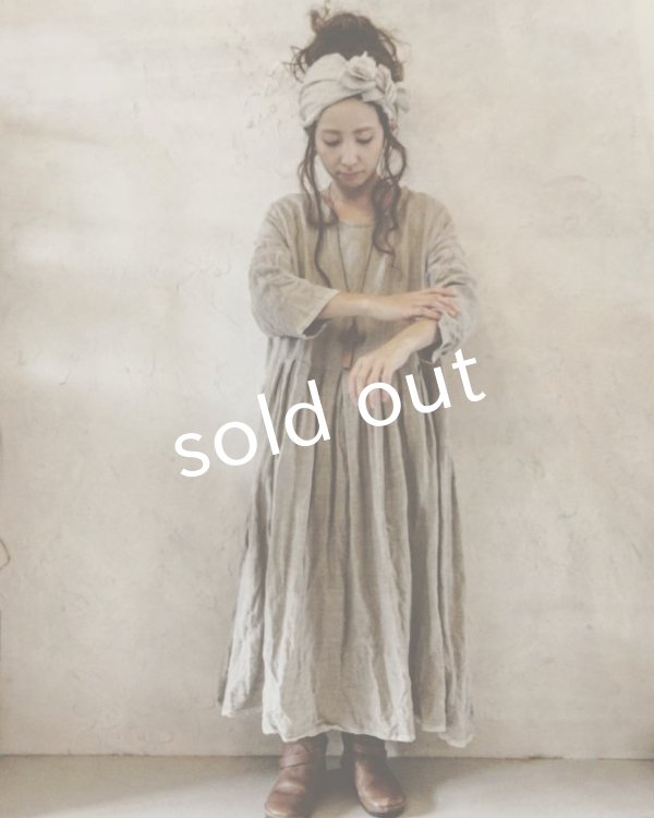 画像3: pollenbienco/リトアニアリネン・ギャザーワンピース (3)