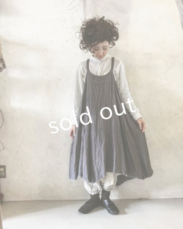 画像10: pollenbienco/リバーシブルギャザーワンピース・生成りとグレー (10)