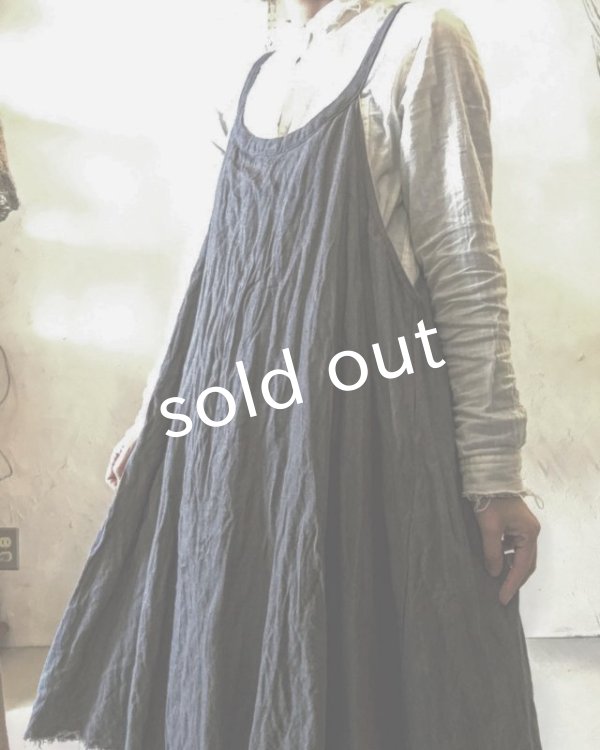 画像15: pollenbienco/リバーシブルギャザーワンピース・生成りとグレー (15)