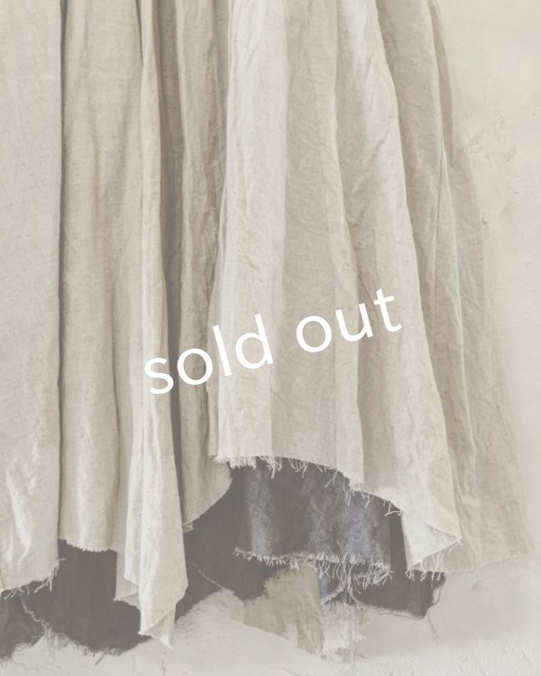 画像4: pollenbienco/リバーシブルギャザーワンピース・生成りとグレー (4)