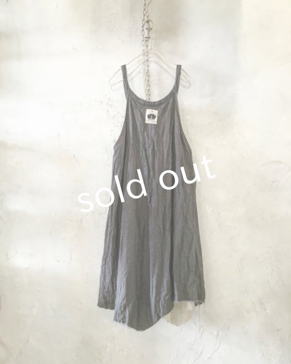 画像7: pollenbienco/リバーシブルギャザーワンピース・生成りとグレー (7)