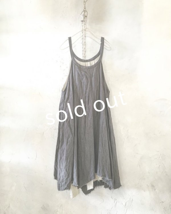 画像6: pollenbienco/リバーシブルギャザーワンピース・生成りとグレー (6)