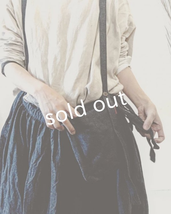 画像3: pollenbienco／ ウォッシュデニムサスペンダースカート (3)