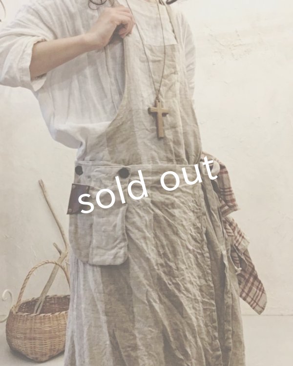 画像8: pollenbienco/種蒔のエプロン・ストライプリネン (8)