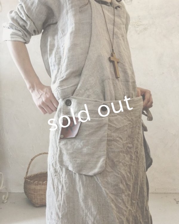 画像7: pollenbienco／種蒔のエプロン・リトアニアリネン (7)