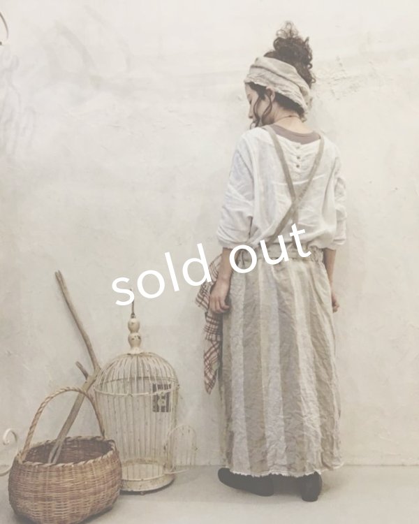 画像4: pollenbienco/種蒔のエプロン・ストライプリネン (4)