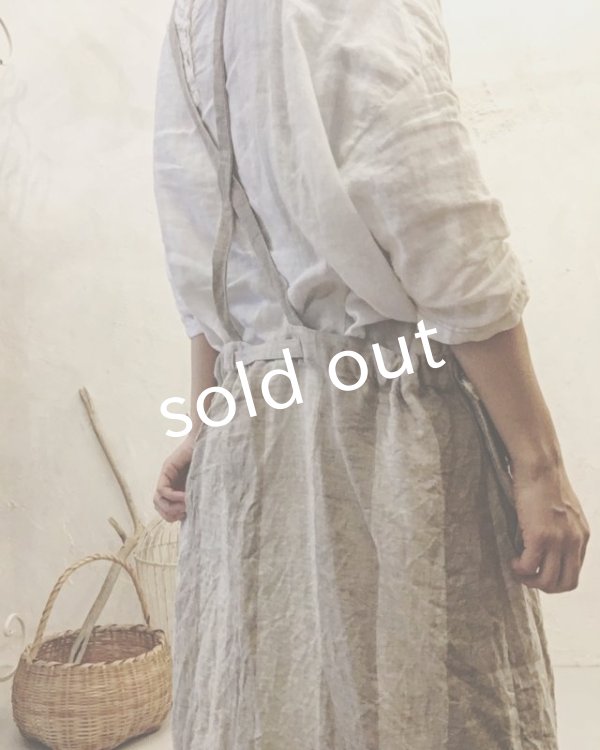 画像9: pollenbienco/種蒔のエプロン・ストライプリネン (9)