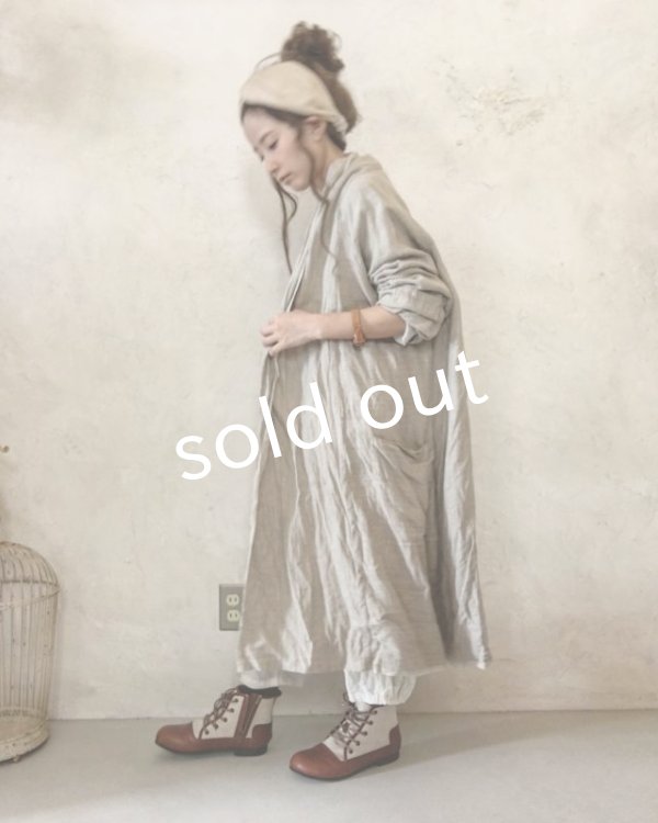 画像2: 再入荷 pollenbienco/リトアニアリネン・羽織り (2)