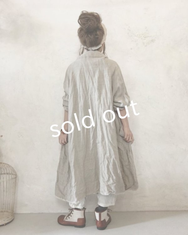 画像3: 再入荷 pollenbienco/リトアニアリネン・羽織り (3)
