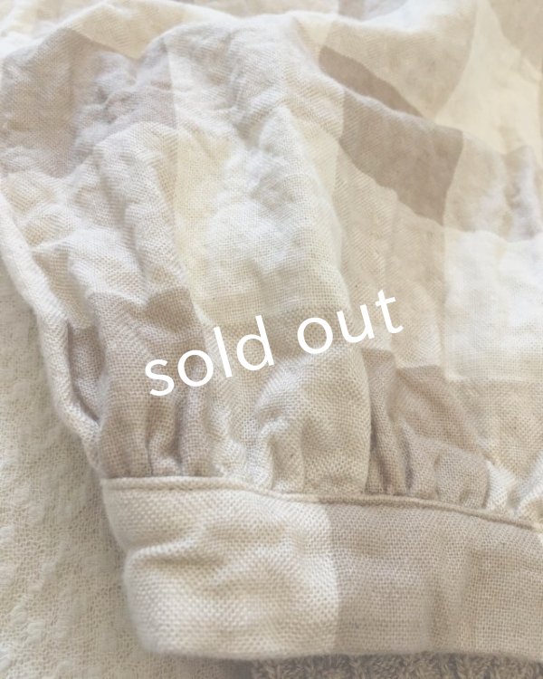 画像3: pollenbienco／コットンガーゼ・ギャザーパンツ [check] (3)