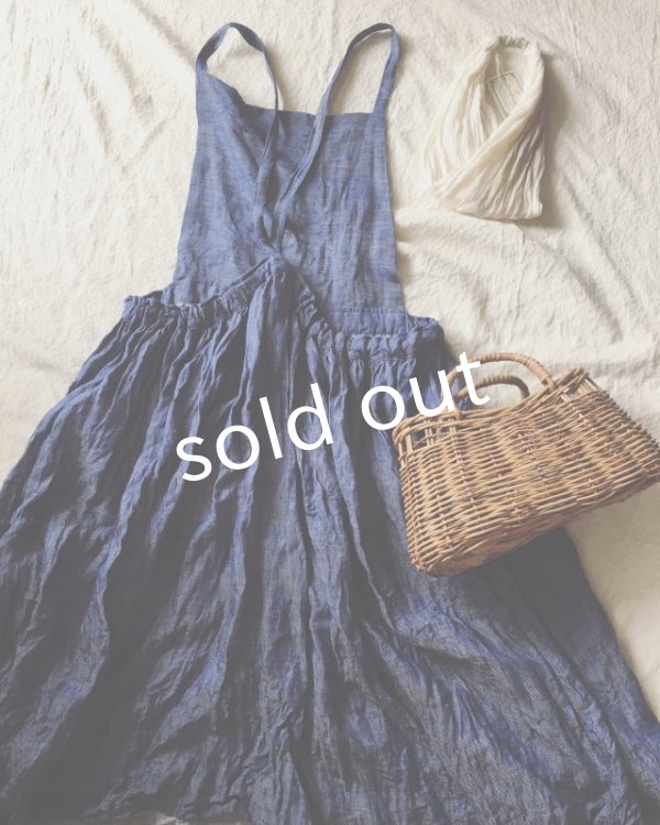 画像3: pollenbienco/デニムリネン・エプロンワンピース (3)