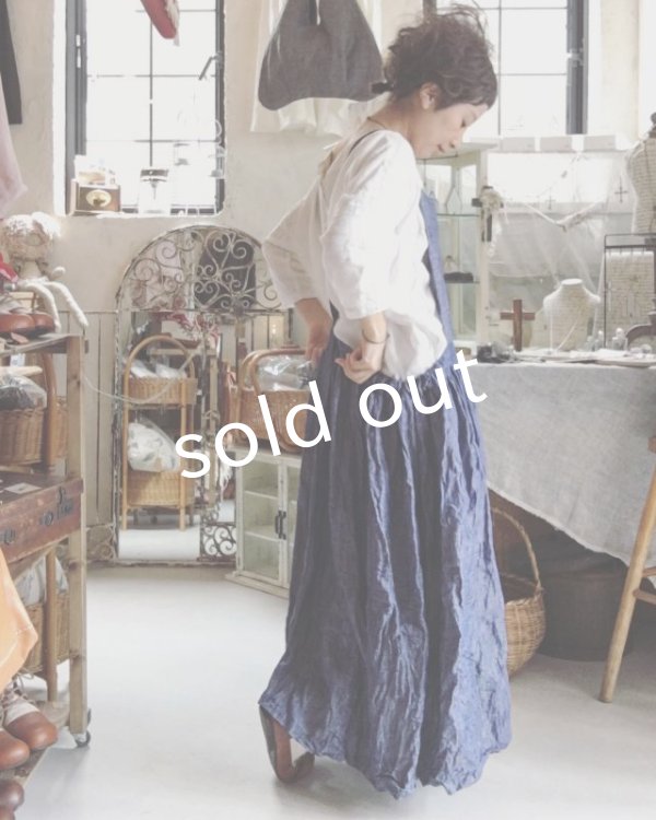 画像7: pollenbienco/デニムリネン・エプロンワンピース (7)