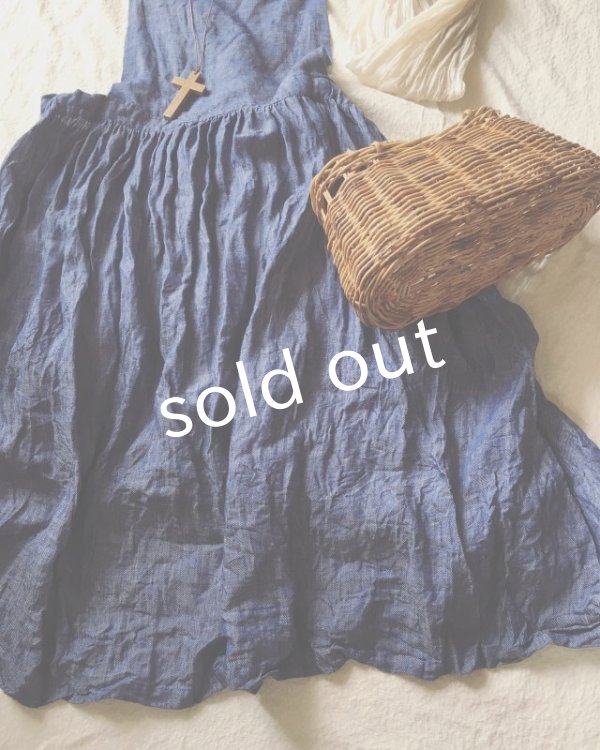 画像5: pollenbienco/デニムリネン・エプロンワンピース (5)