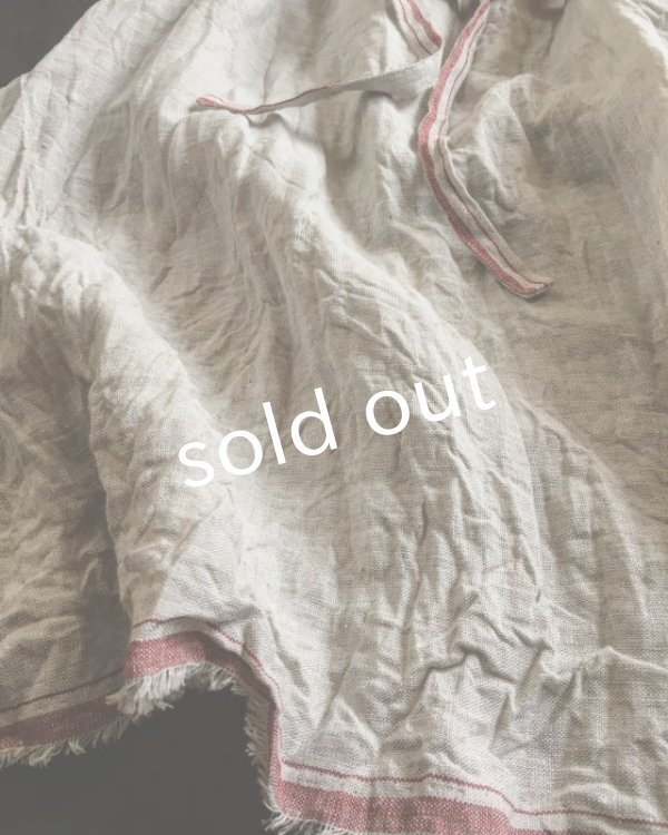 画像3: pollenbienco／種蒔のポケットワンピース・赤ライン (3)