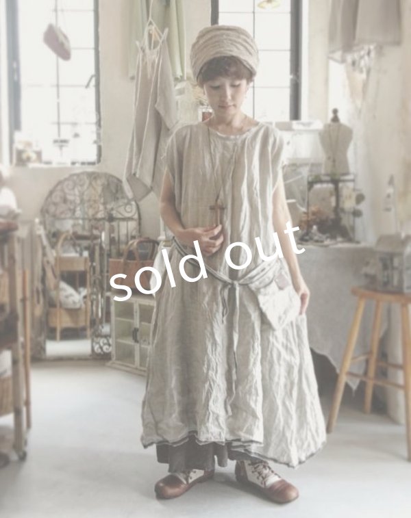 画像6: pollenbienco／種蒔のポケットワンピース・蒼ライン (6)