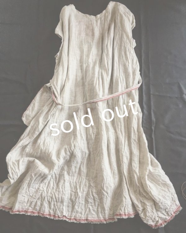 画像5: pollenbienco／種蒔のポケットワンピース・赤ライン (5)