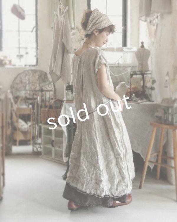 画像8: pollenbienco／種蒔のポケットワンピース・蒼ライン (8)