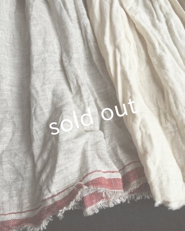 画像2: pollenbienco／羊飼いのスカート・赤ライン (2)