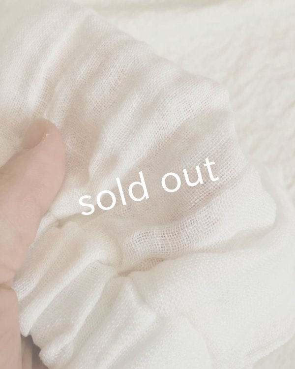 画像7: pollenbienco／ダブルガーゼギャザーパンツ ・オフ (7)