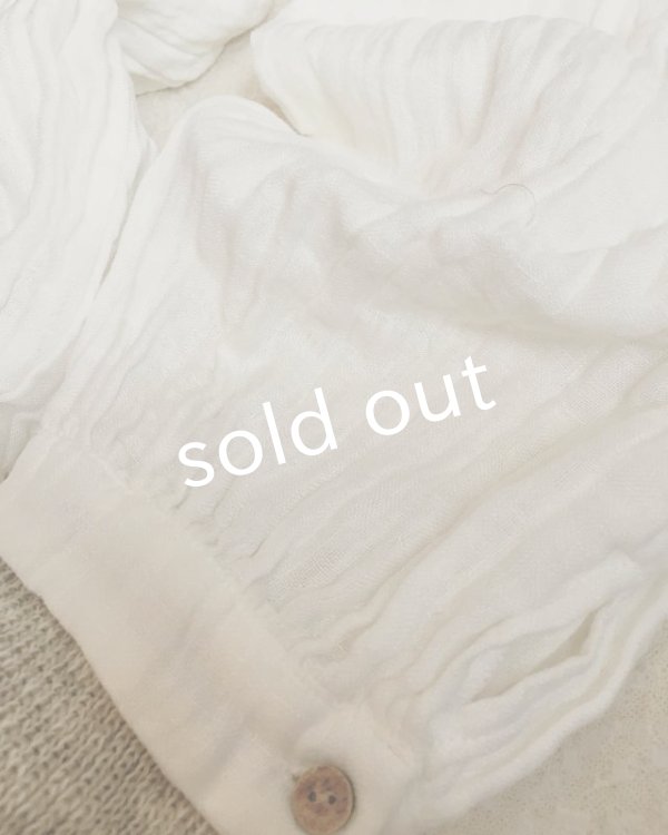 画像6: pollenbienco／ダブルガーゼギャザーパンツ ・オフ (6)