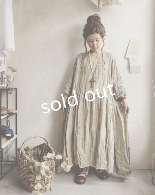 画像5: pollenbienco/そばかずリネン切り替えワンピース (5)