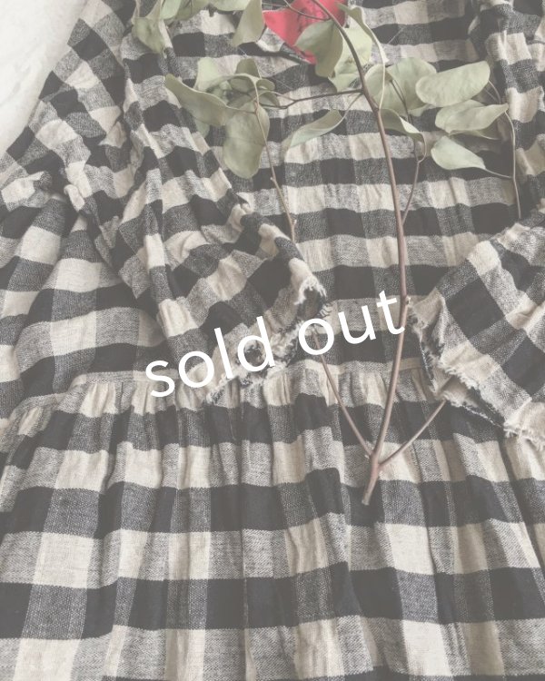 画像3: pollenbienco／ブラックギンガムチェック・ワンピース (3)