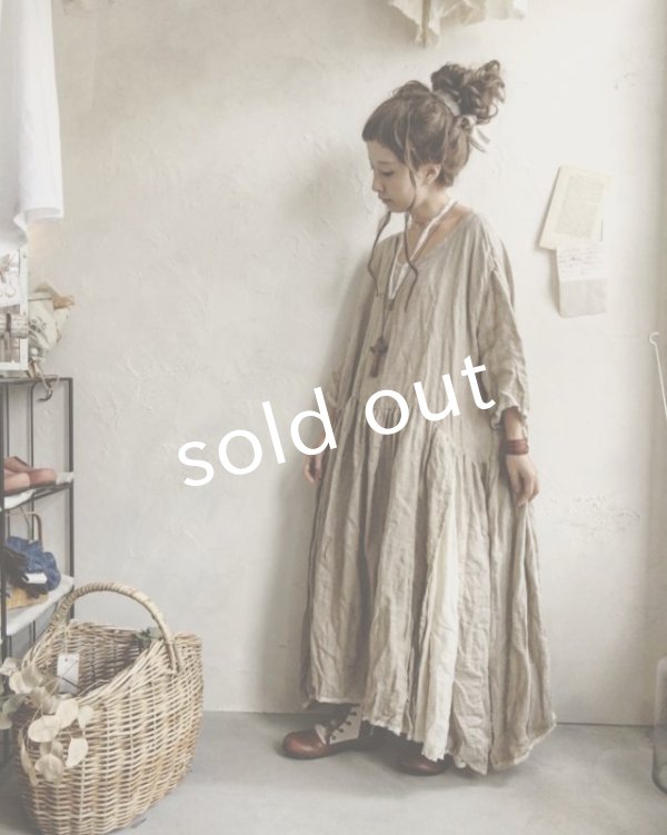 画像6: pollenbienco/そばかずリネン切り替えワンピース (6)