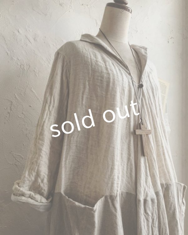 画像4: HALLELUJAH／Robe de femme de chambre　小間使いローブ（オーガニック）・Flax (4)