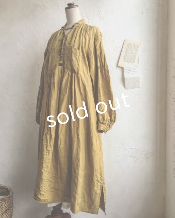 画像8: HALLELUJAH／1890's Bourgeron　1890年代　羊飼いシャツワンピース・Ocher (8)