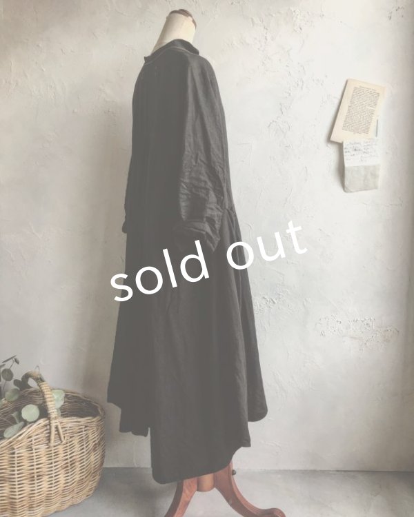 画像11: HALLELUJAH／Robe de femme de chambre　小間使いローブ衿付・Ink Black (11)