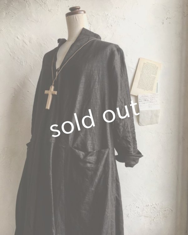 画像6: HALLELUJAH／Robe de femme de chambre　小間使いローブ衿付・Ink Black (6)