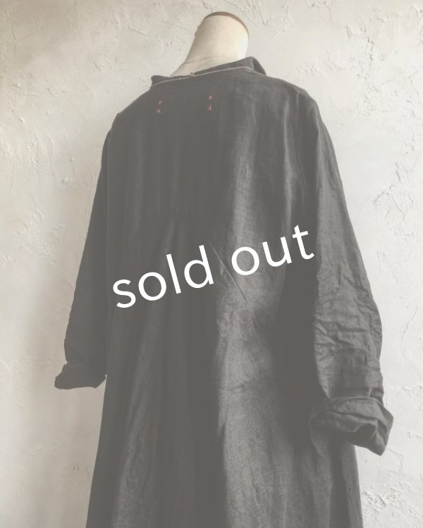 画像9: HALLELUJAH／Robe de femme de chambre　小間使いローブ衿付・Ink Black (9)