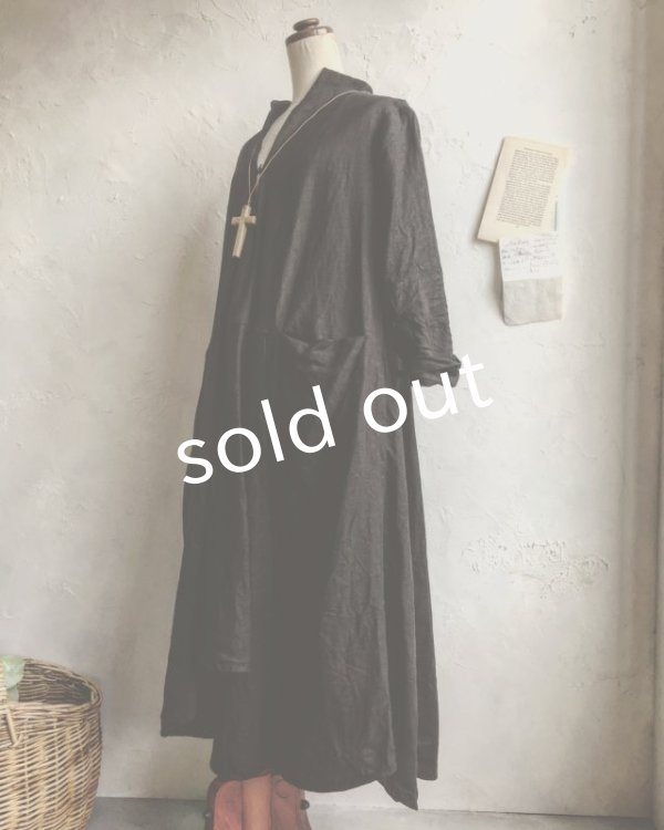 画像5: HALLELUJAH／Robe de femme de chambre　小間使いローブ衿付・Ink Black (5)