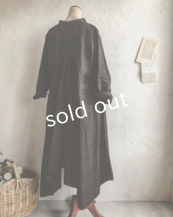 画像8: HALLELUJAH／Robe de femme de chambre　小間使いローブ衿付・Ink Black (8)