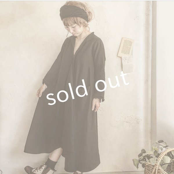 画像16: HALLELUJAH／Robe de femme de chambre　小間使いローブ衿付・Ink Black (16)