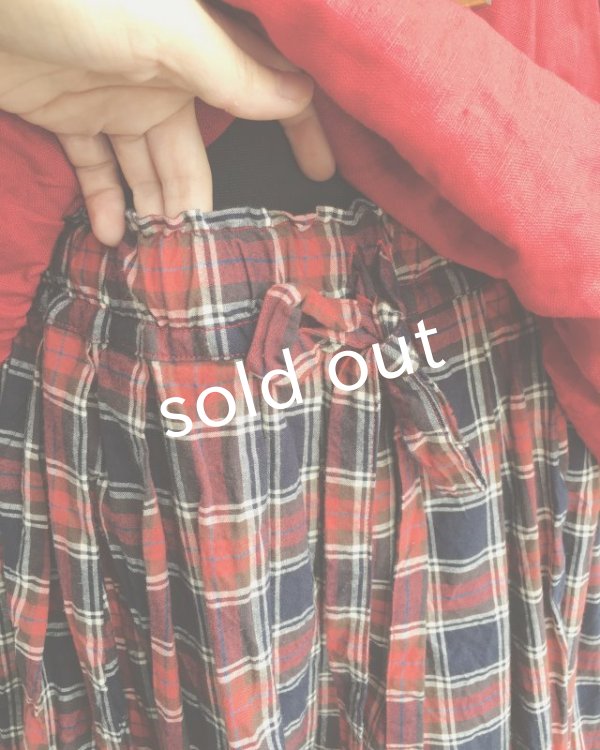 画像9: MARCHE' DE SOEUR／赤チェックギャザースカート (9)