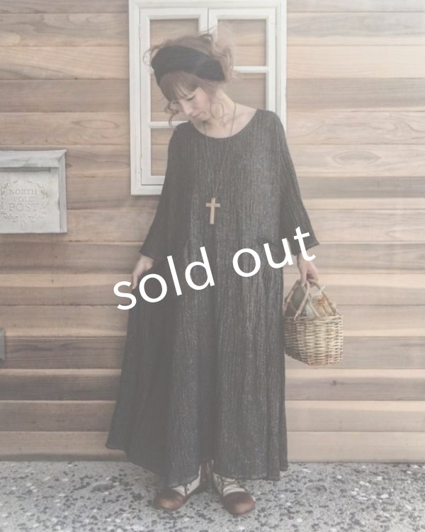 画像11: MARCHE' DE SOEUR／リネンウールワンピース・ブラック (11)