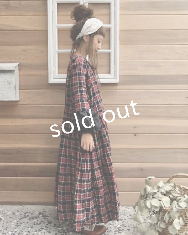 画像7: MARCHE' DE SOEUR／赤チェックワンピース (7)