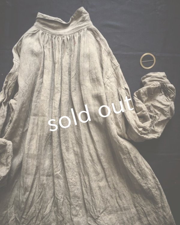 画像13: HALLELUJAH/1890's Bourgeron 1890年代 羊飼いシャツワンピース・indigo (13)