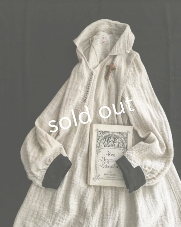 画像7: HALLELUJAH/”ノマドドレス”遊牧民のワンピース Off white/Black (7)