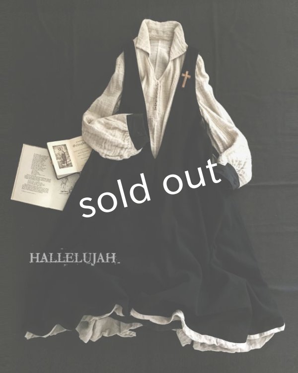 画像2: HALLELUJAH／Robe de femme de chambre no.4 小間使いローブ　Black (2)