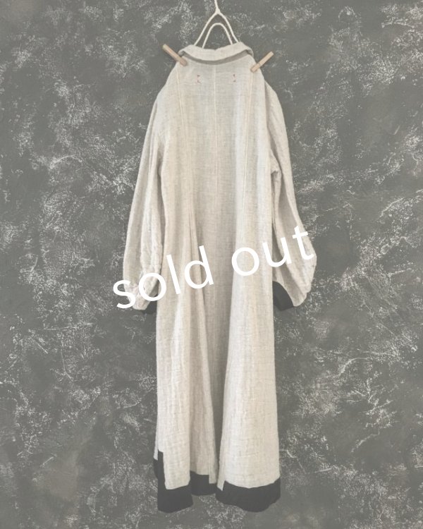 画像14: HALLELUJAH/”ノマドドレス”遊牧民のワンピース Off white/Black (14)