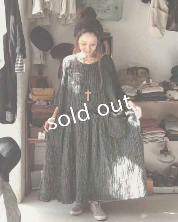 画像9: MARCHE' DE SOEUR/リネンウールワンピース・ブラック (9)