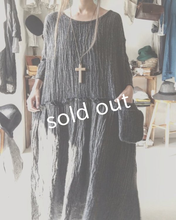 画像12: MARCHE' DE SOEUR/リネンウールワンピース・ブラック (12)