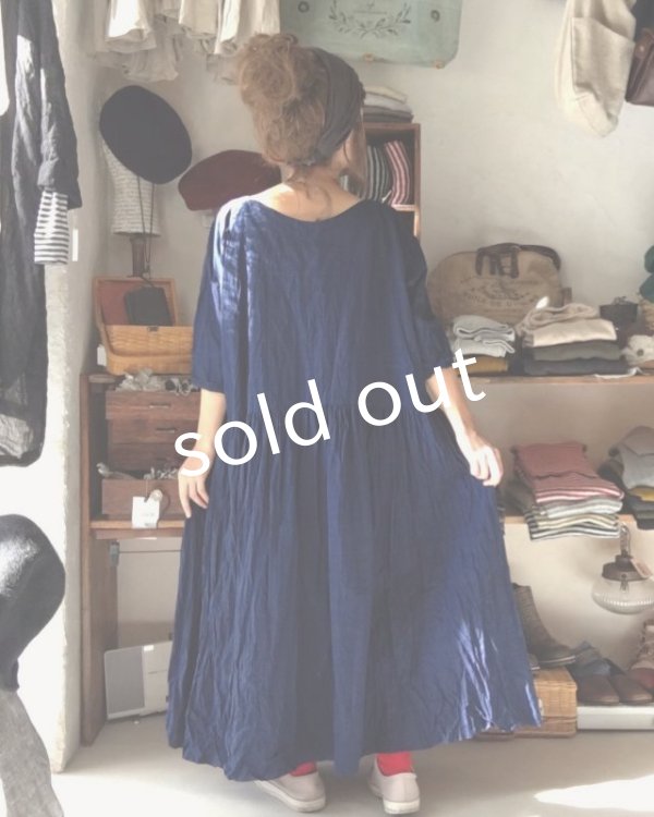 画像8: MARCHE' DE SOEUR／ギャザーワンピース・インディゴ (8)
