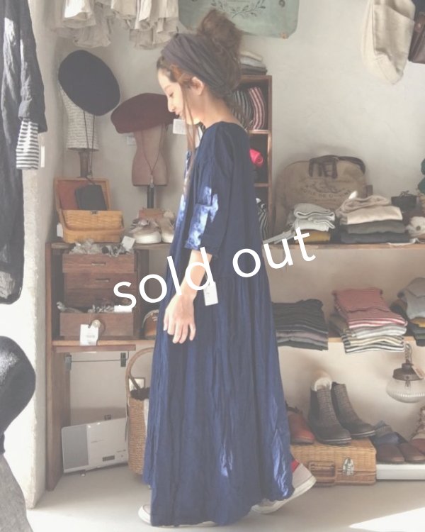 画像7: MARCHE' DE SOEUR／ギャザーワンピース・インディゴ (7)