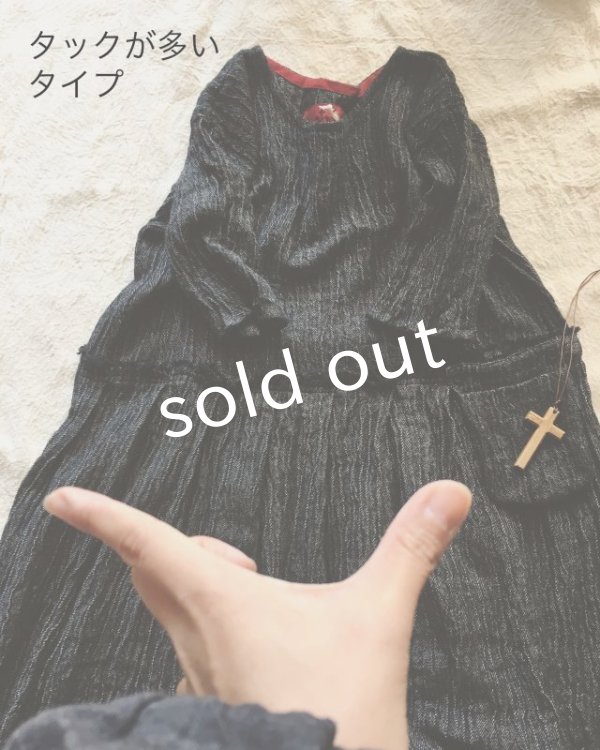 画像8: MARCHE' DE SOEUR/リネンウールワンピース・ブラック (8)