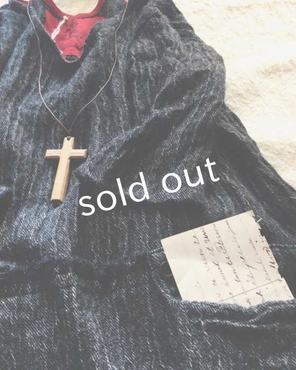 画像4: MARCHE' DE SOEUR/リネンウールワンピース・ブラック (4)